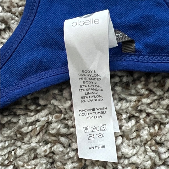 NWT Oiselle Vibrant Blue Sports Bra in Size L - Picture 6 of 6